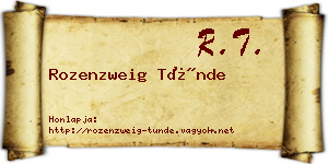 Rozenzweig Tünde névjegykártya